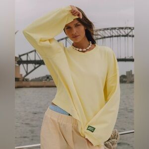 Daily Drills Unisex Oversized Crewneck in LEMONADE